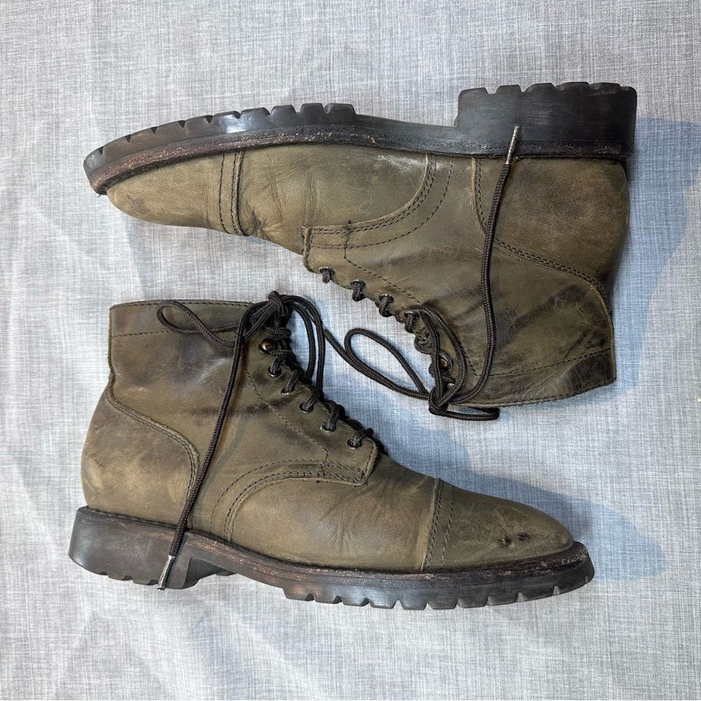 Thursday Boot Company Captain StormKing Dark Olive Leather Combat Boots Size 7.5 - Picture 8 of 13